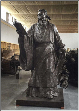 讀書(shū)孔子雕塑|看書(shū)孔子雕塑