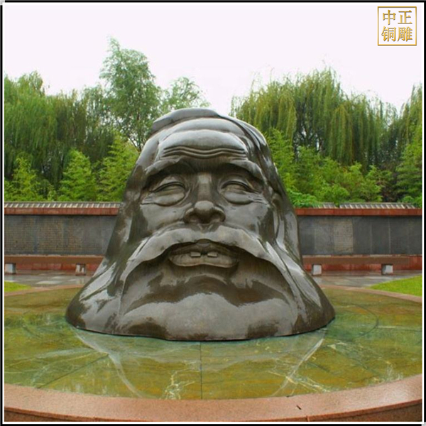 仿銅孔子頭像雕塑